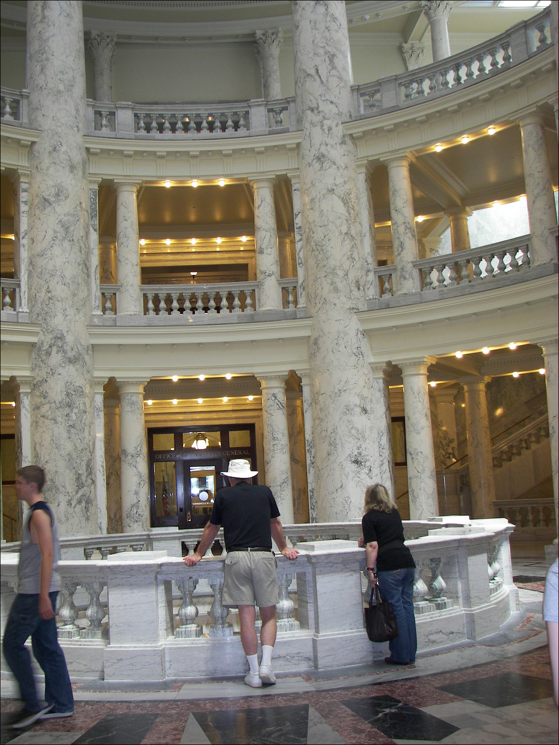 Capitol rotunda with L-R Daniel Bruton, Bob, and Barbara Bruton